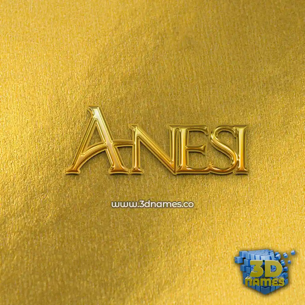 anesi in All Gold style - 3D name wallpaper
