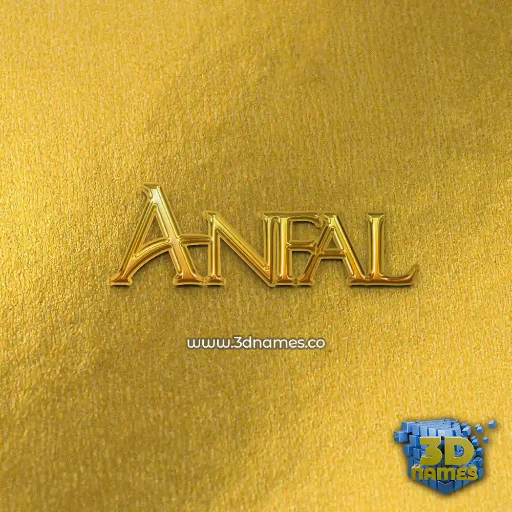 anfal in All Gold style - 3D name wallpaper