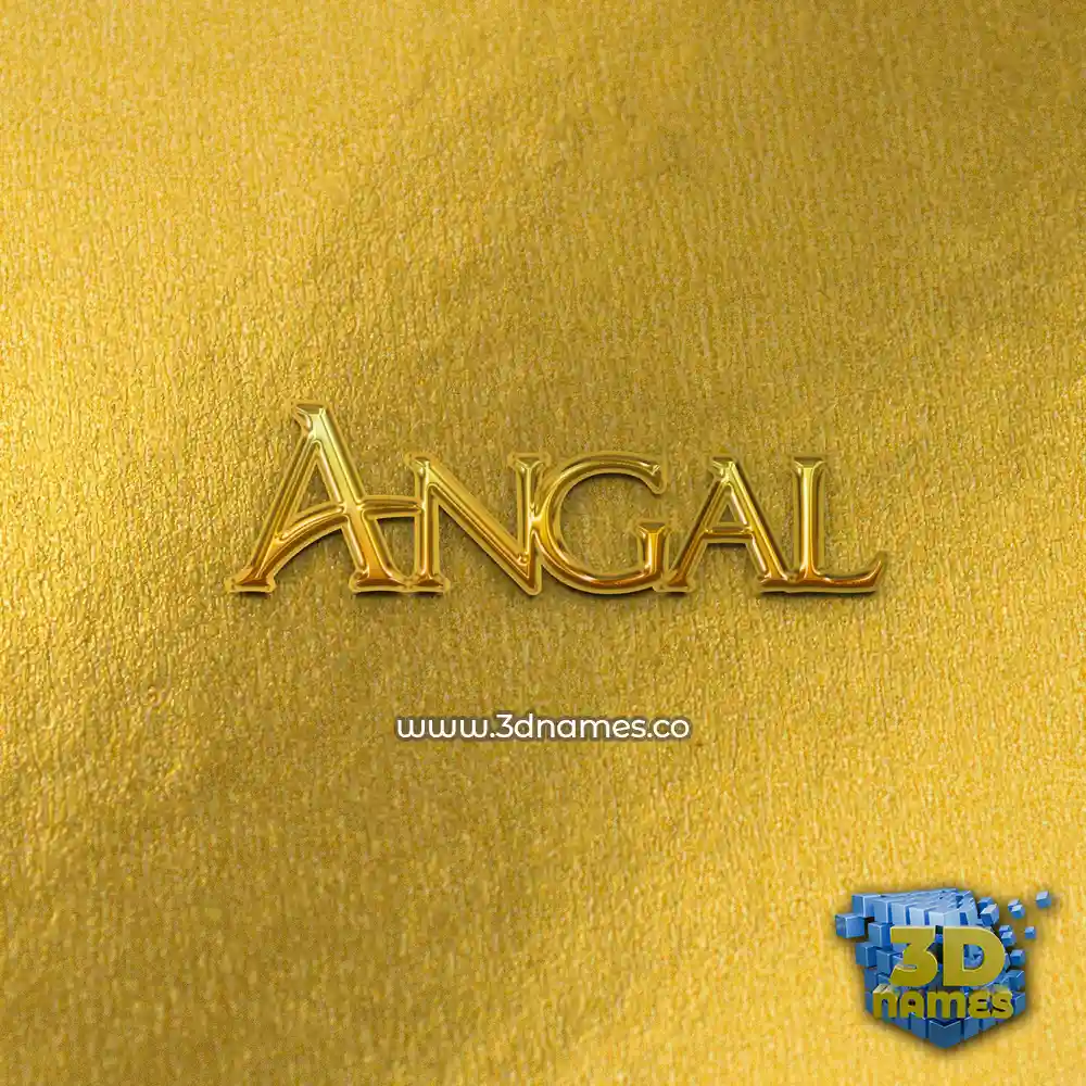 angal in All Gold style - 3D name wallpaper