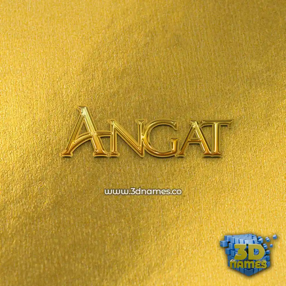 angat in All Gold style - 3D name wallpaper