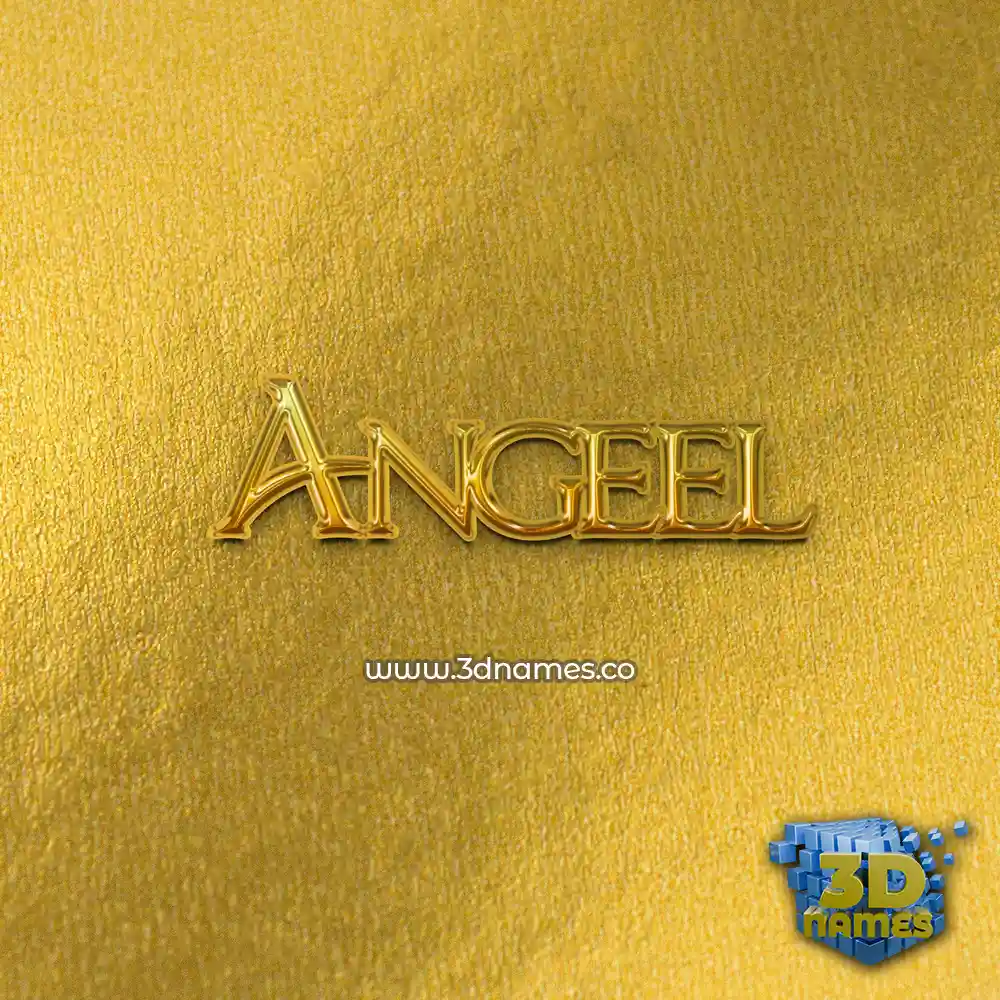 angeel in All Gold style - 3D name wallpaper