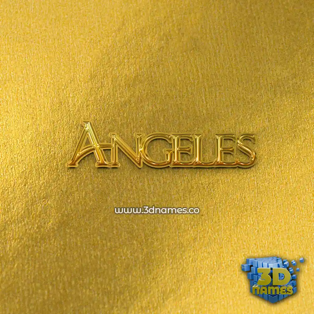 angeles in All Gold style - 3D name wallpaper