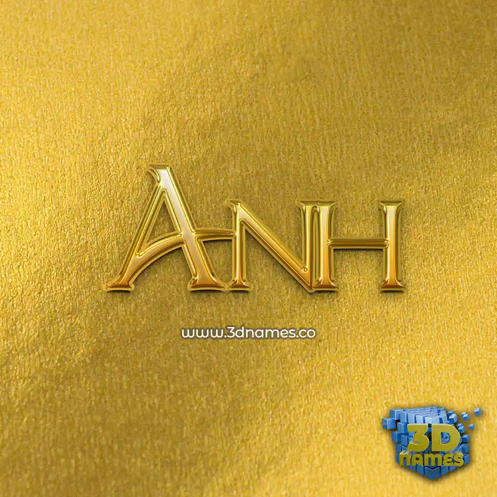 anh in All Gold style - 3D name wallpaper