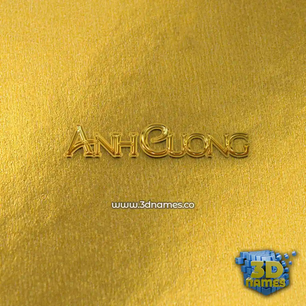 anh cuong in All Gold style - 3D name wallpaper