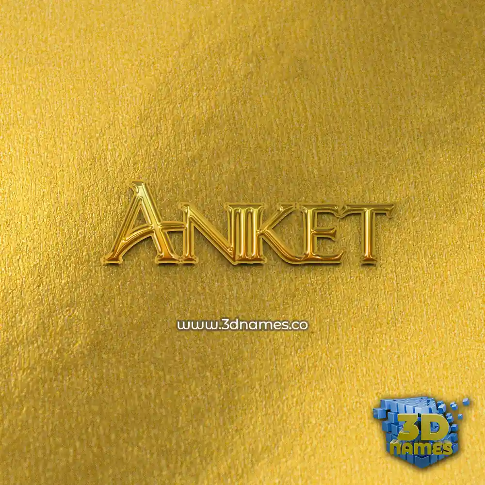aniket in All Gold style - 3D name wallpaper