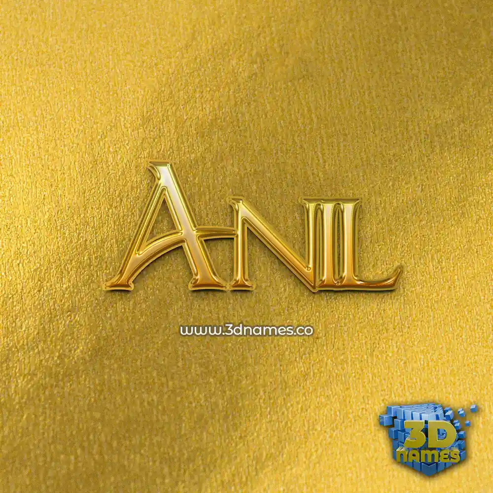 anil in All Gold style - 3D name wallpaper