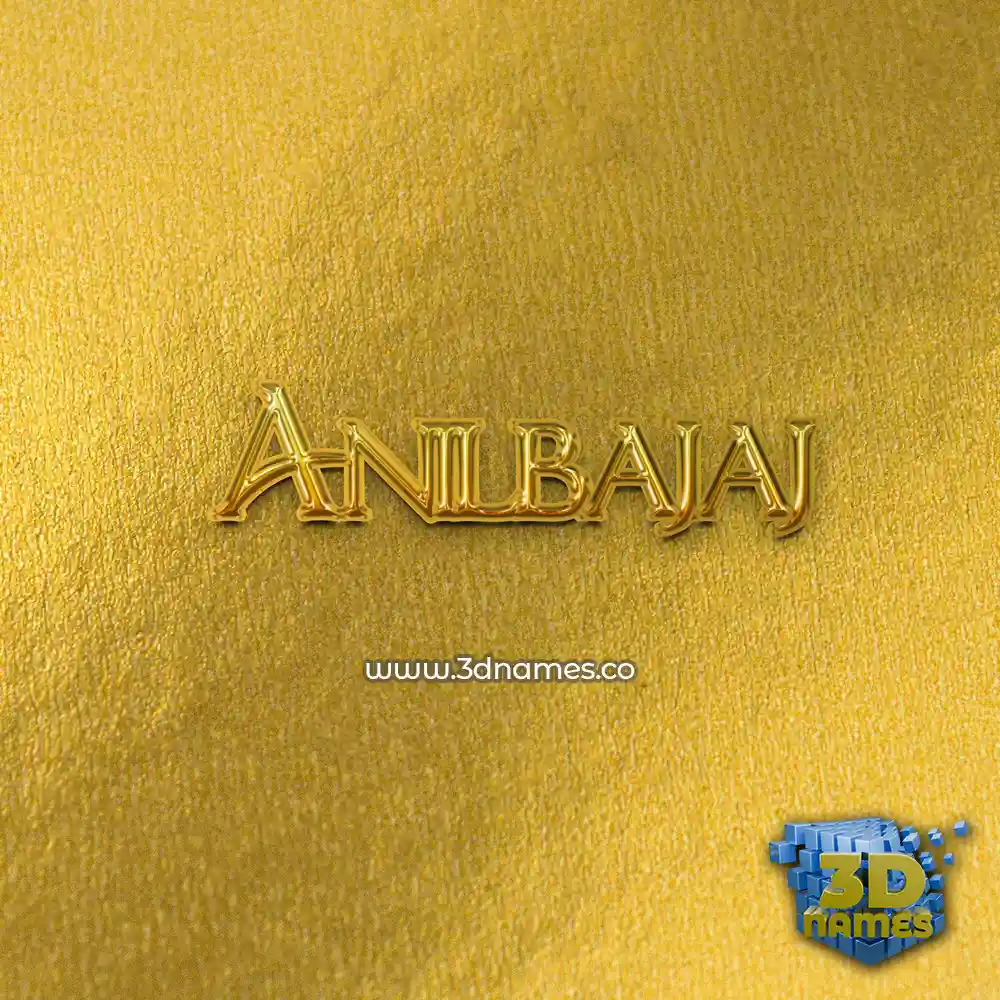 anilbajaj in All Gold style - 3D name wallpaper