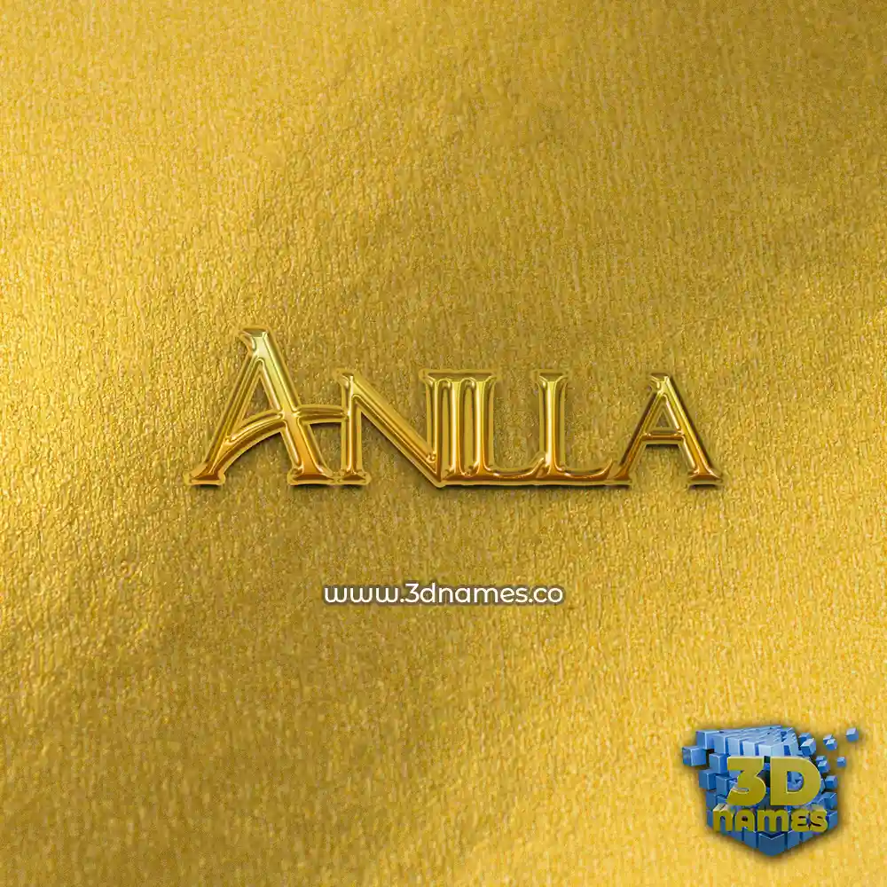 anilla in All Gold style - 3D name wallpaper