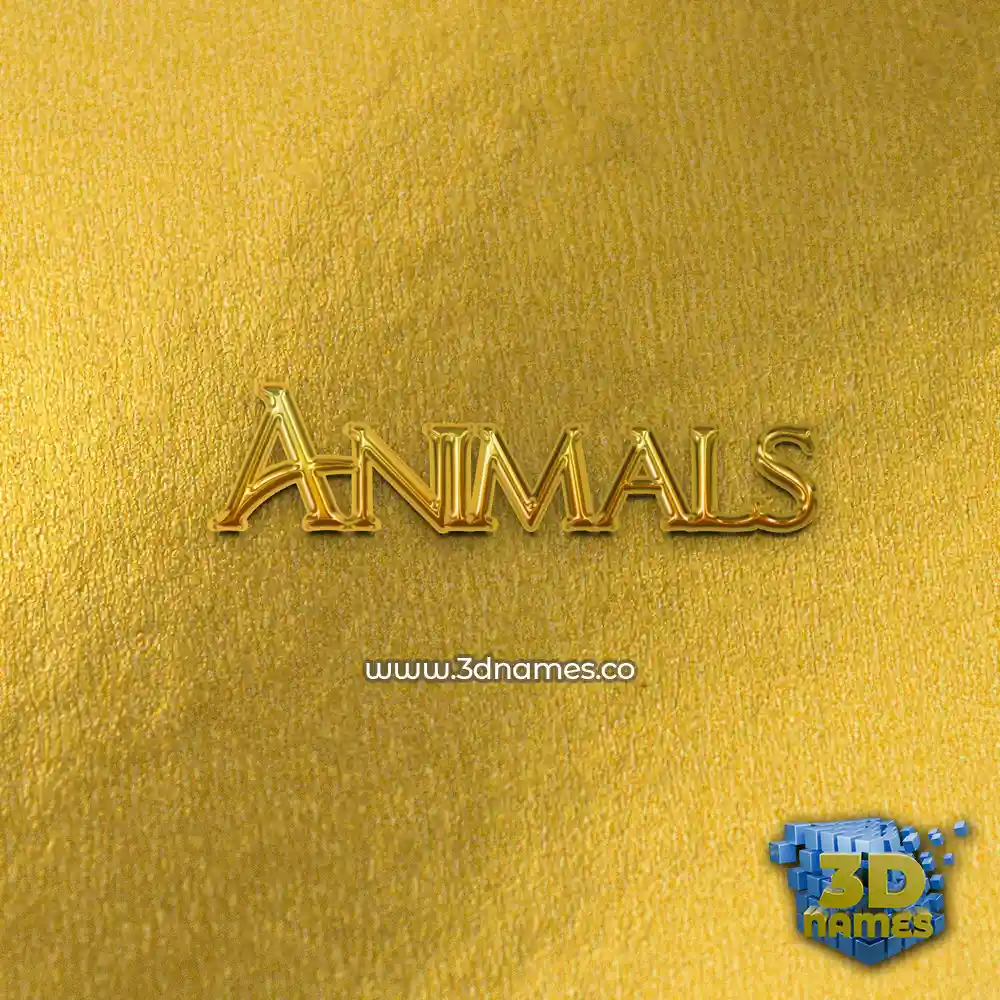 animals in All Gold style - 3D name wallpaper