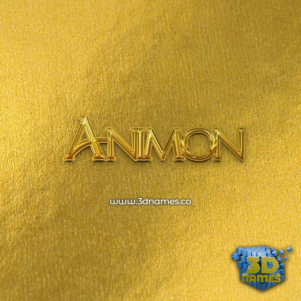 animon in All Gold style - 3D name wallpaper