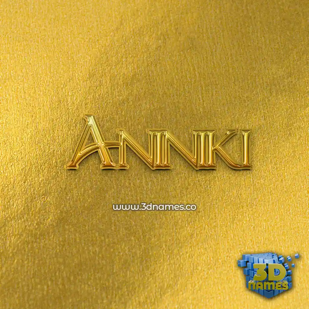 aniniki in All Gold style - 3D name wallpaper