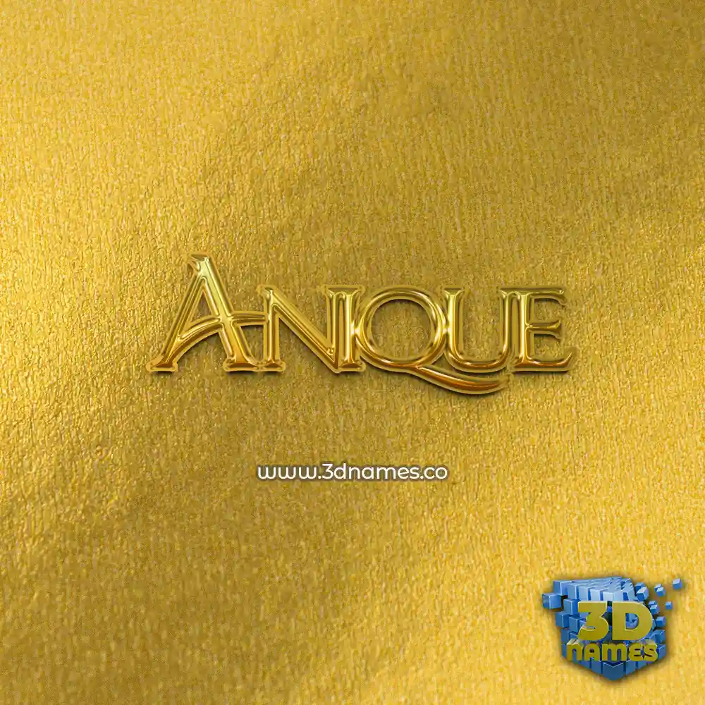 anique in All Gold style - 3D name wallpaper