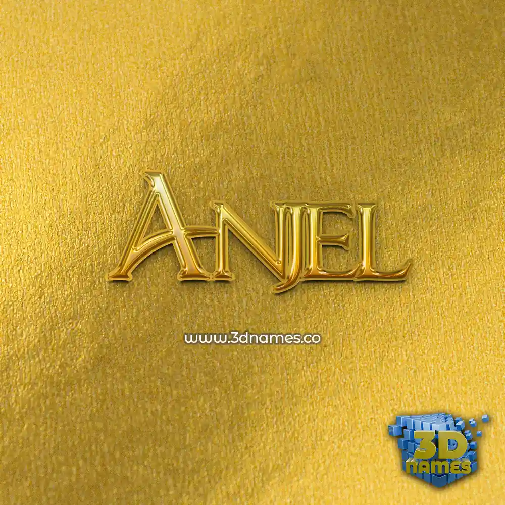 anjel in All Gold style - 3D name wallpaper