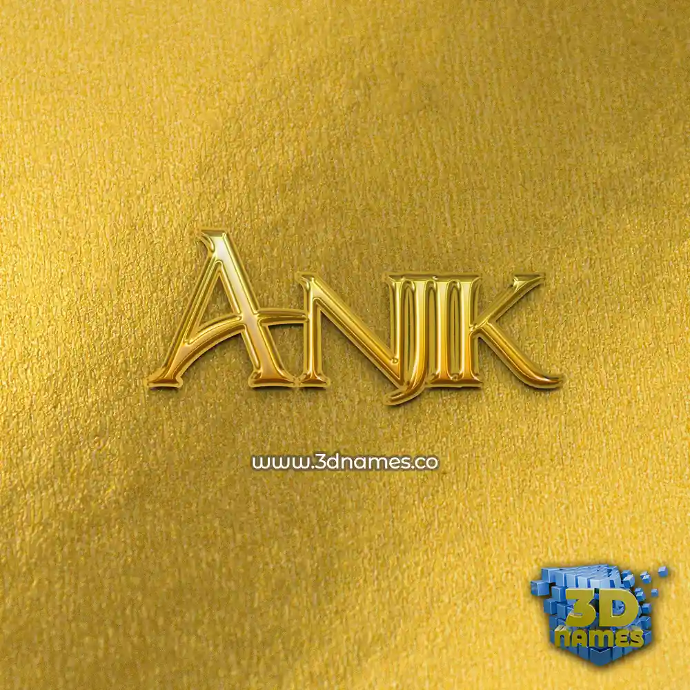 anjik in All Gold style - 3D name wallpaper