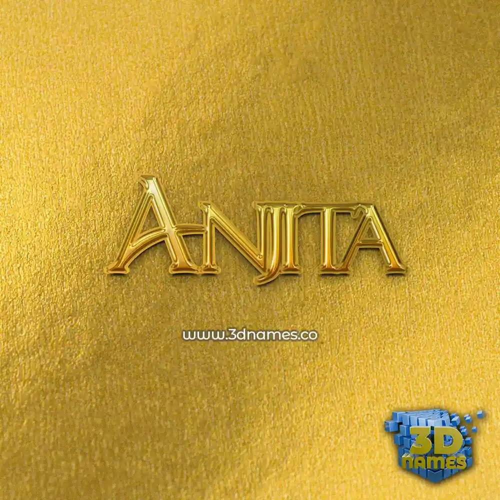 anjita in All Gold style - 3D name wallpaper
