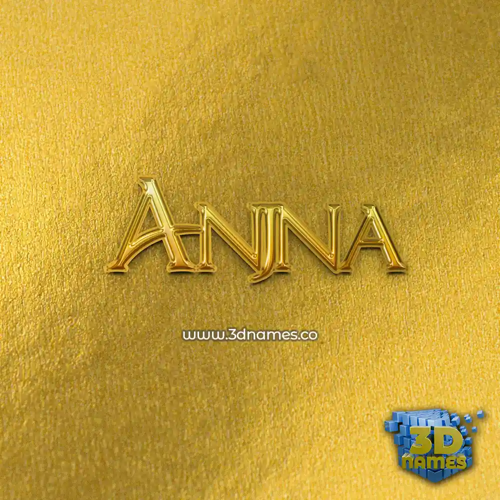 anjna in All Gold style - 3D name wallpaper