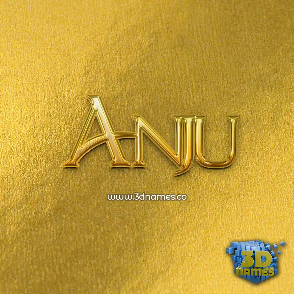 anju in All Gold style - 3D name wallpaper