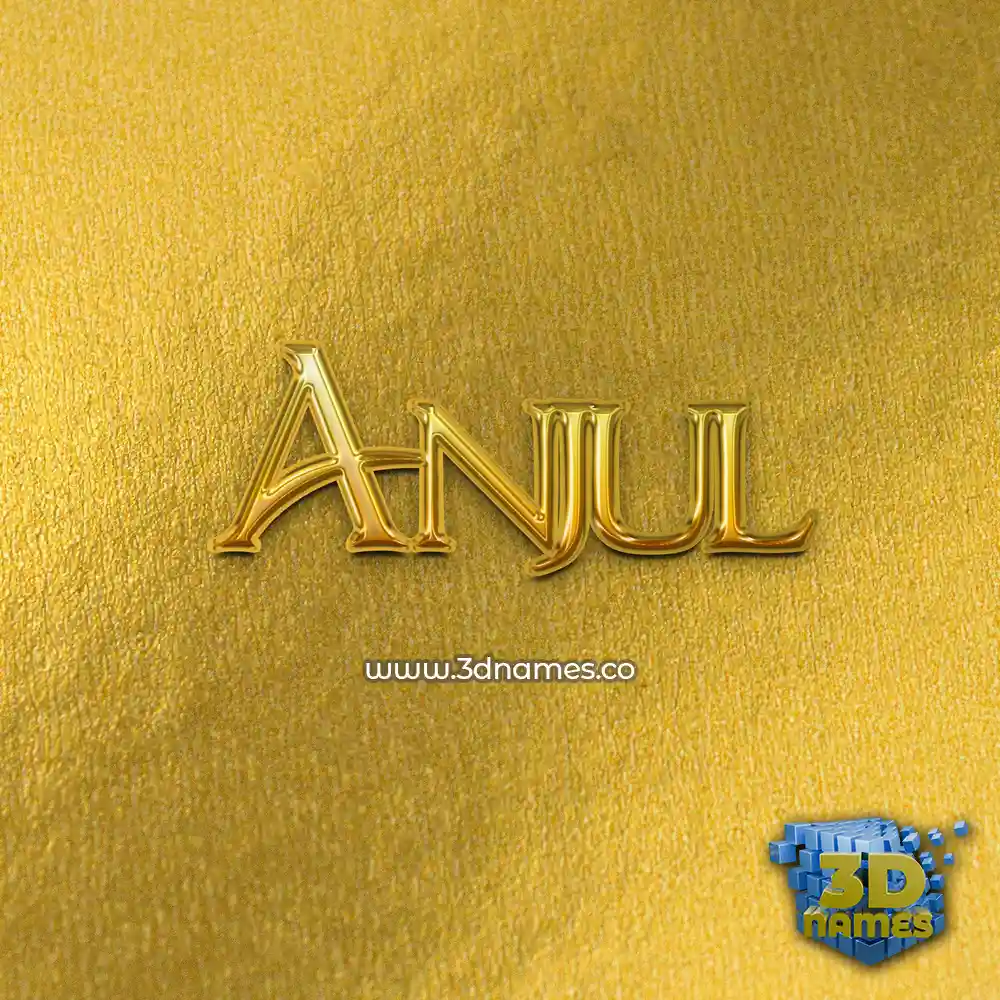 anjul in All Gold style - 3D name wallpaper