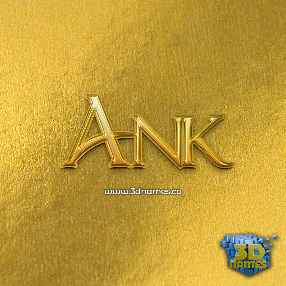 ank in All Gold style - 3D name wallpaper