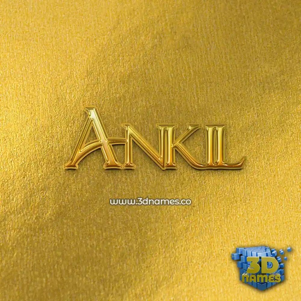 ankil in All Gold style - 3D name wallpaper