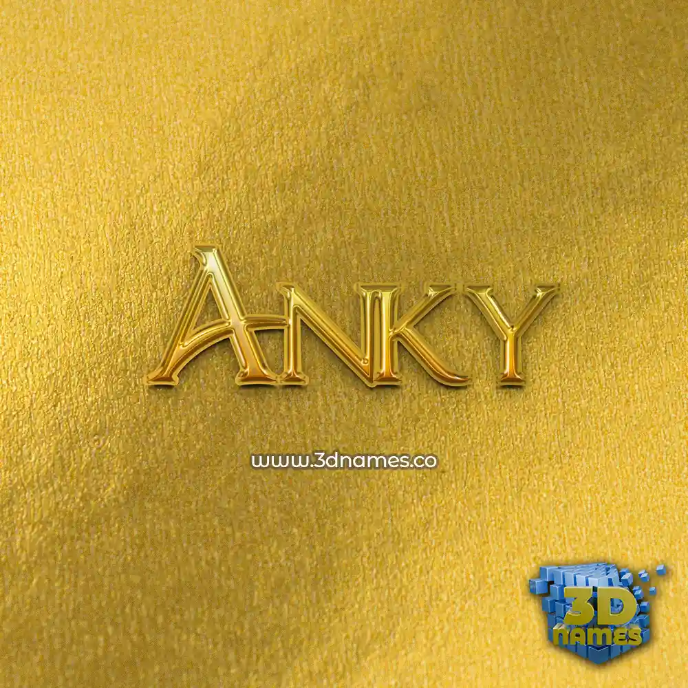 anky in All Gold style - 3D name wallpaper