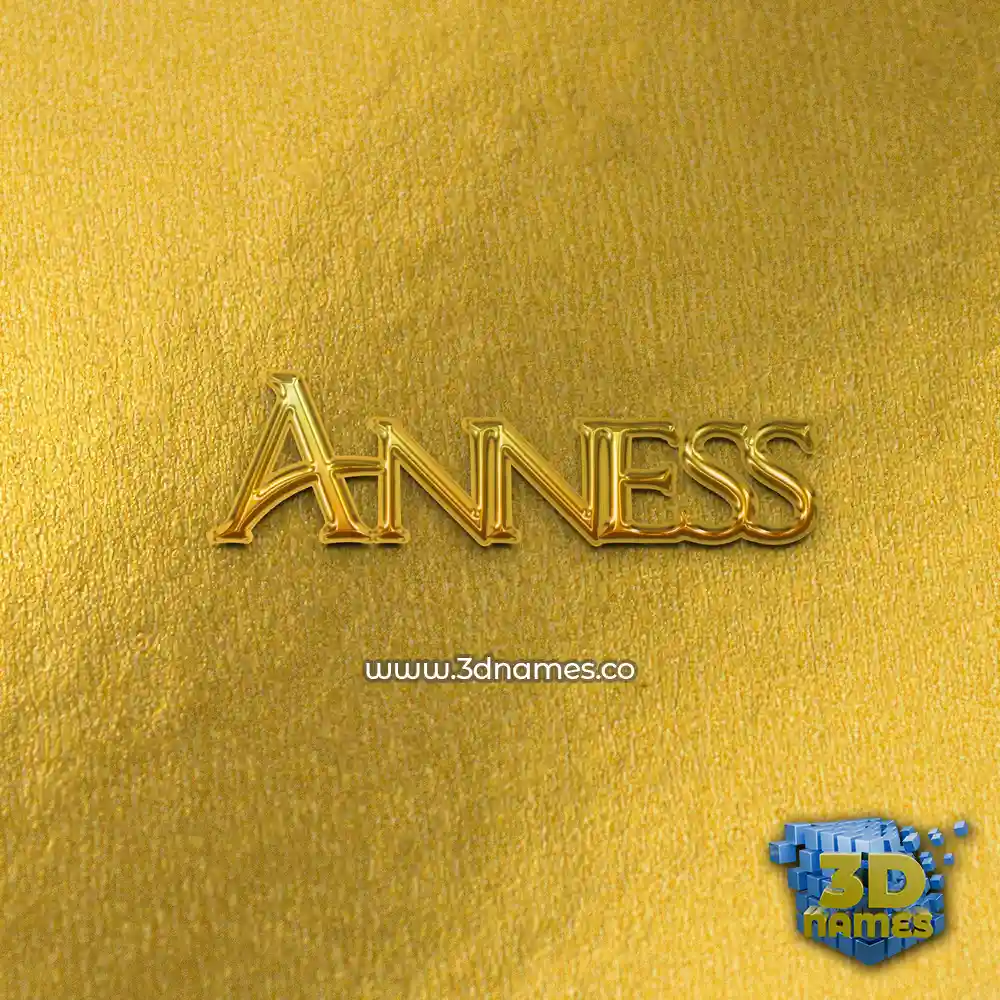 anness in All Gold style - 3D name wallpaper