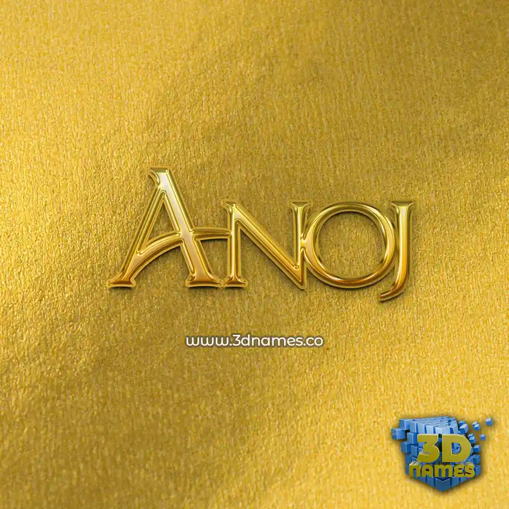 anoj in All Gold style - 3D name wallpaper