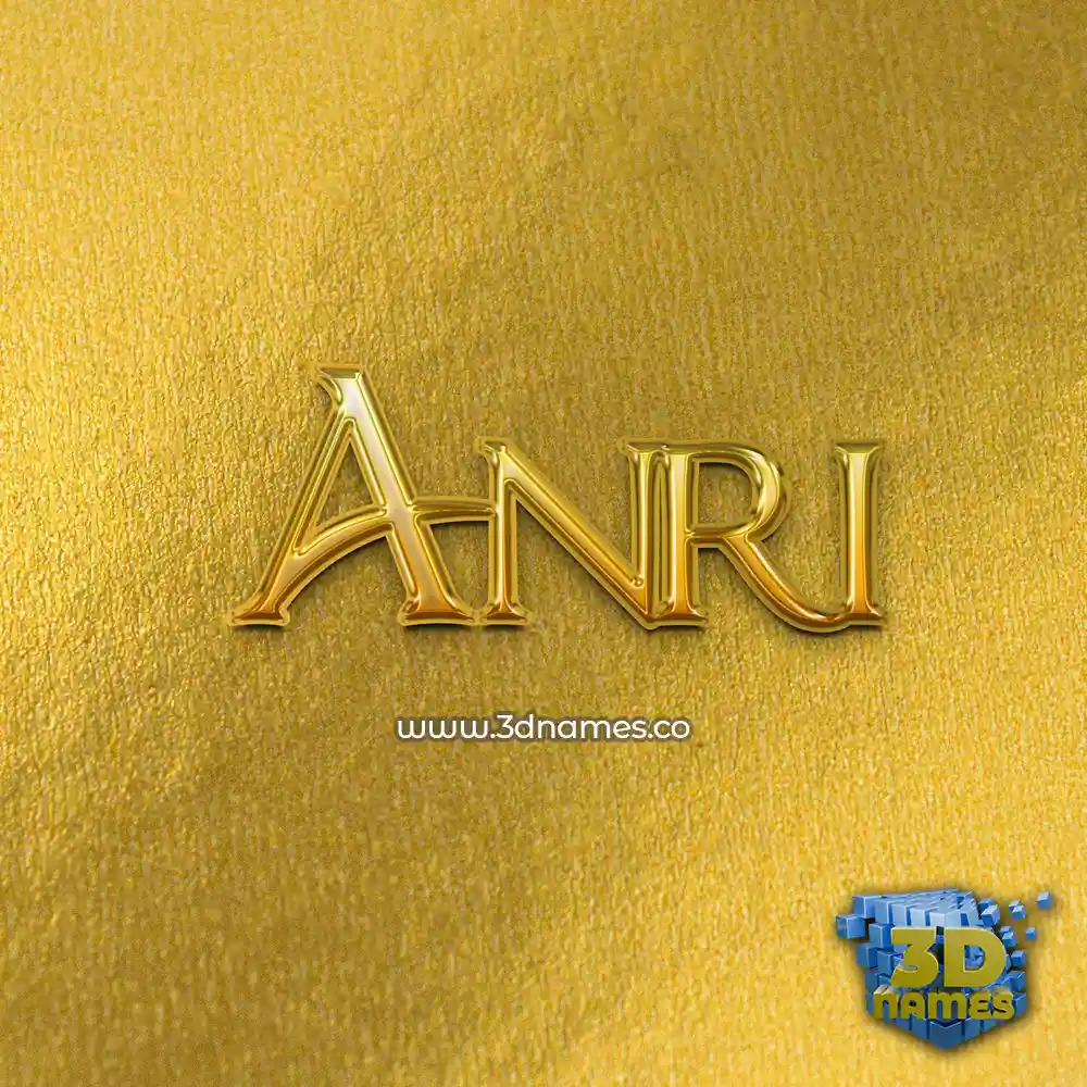 anri in All Gold style - 3D name wallpaper
