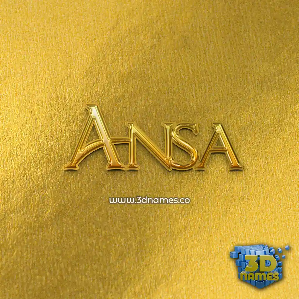 ansa in All Gold style - 3D name wallpaper
