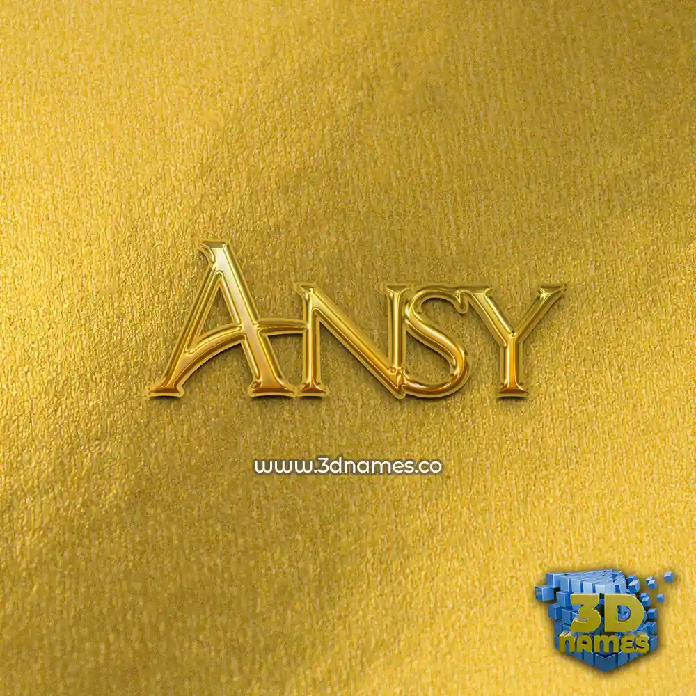 ansy in All Gold style - 3D name wallpaper