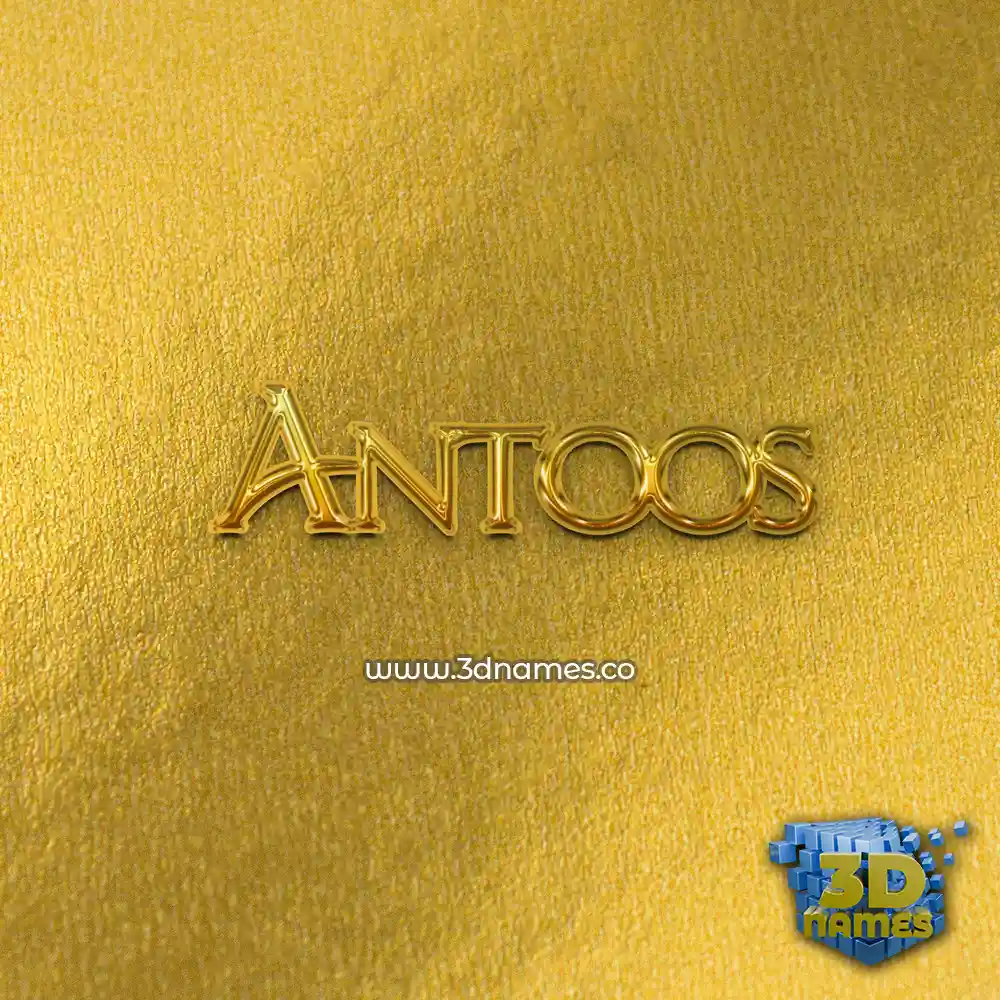 antoos in All Gold style - 3D name wallpaper