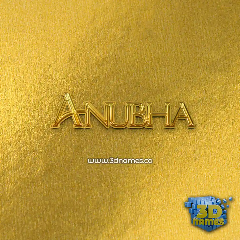 anubha in All Gold style - 3D name wallpaper