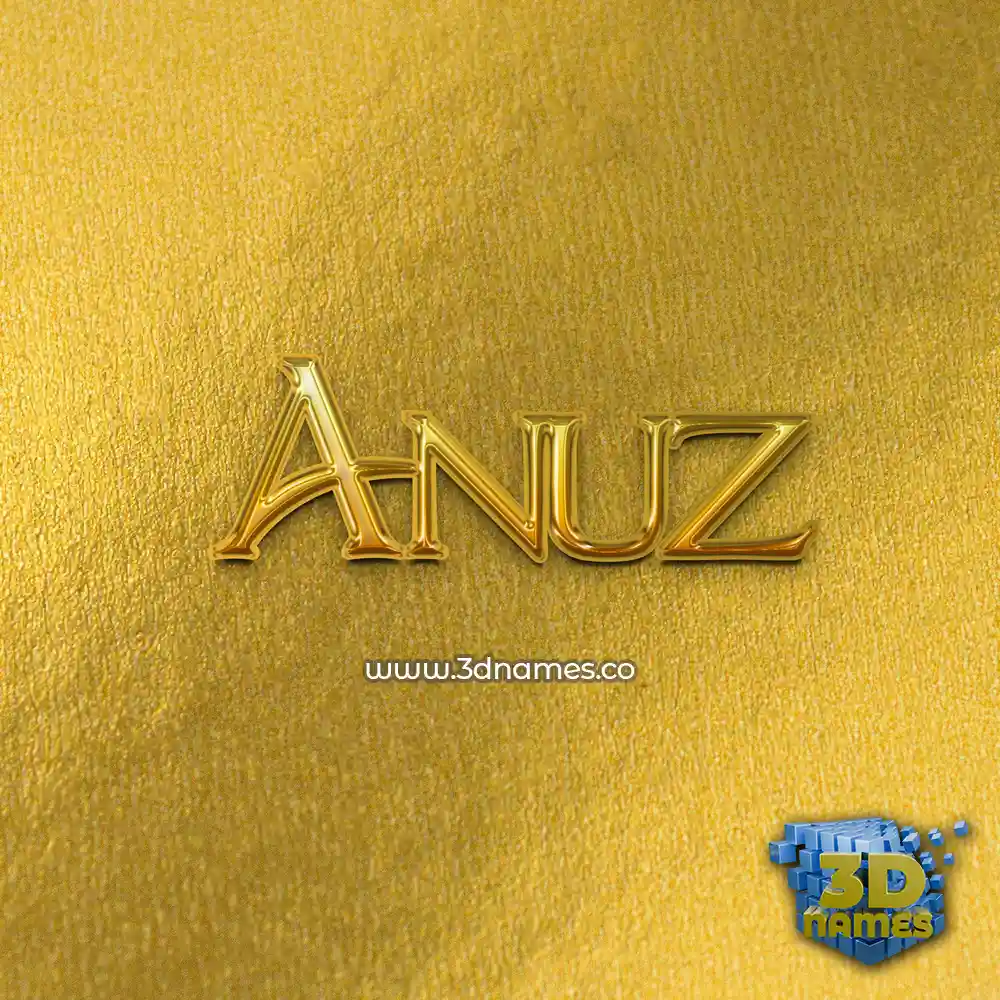 anuz in All Gold style - 3D name wallpaper