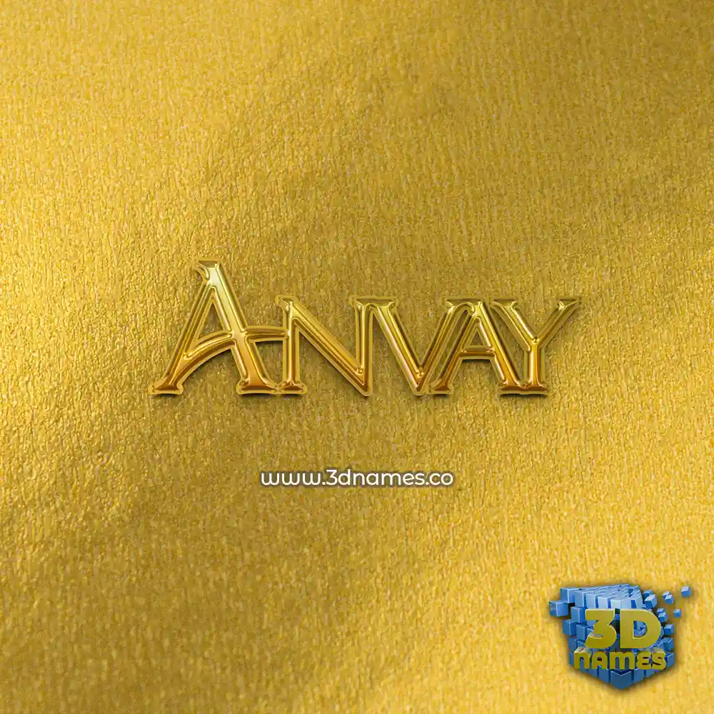 anvay in All Gold style - 3D name wallpaper