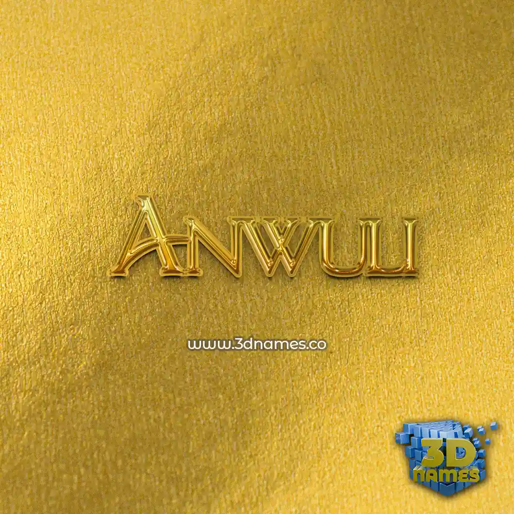 anwuli in All Gold style - 3D name wallpaper