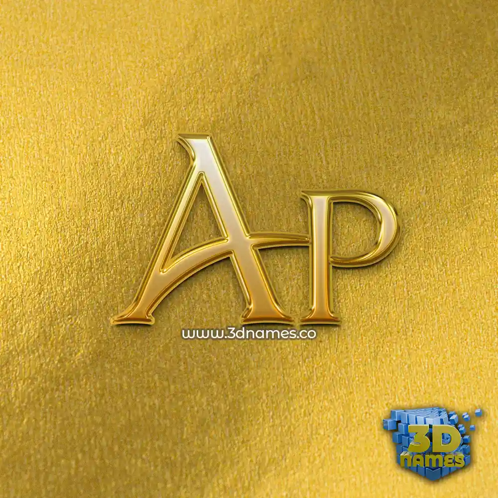 ap in All Gold style - 3D name wallpaper