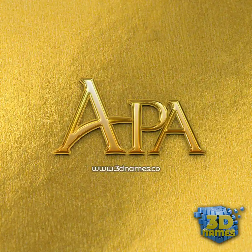apa in All Gold style - 3D name wallpaper