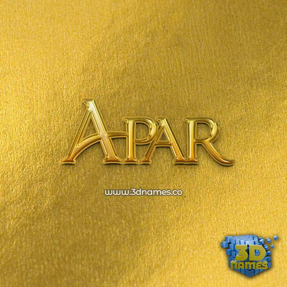 apar in All Gold style - 3D name wallpaper