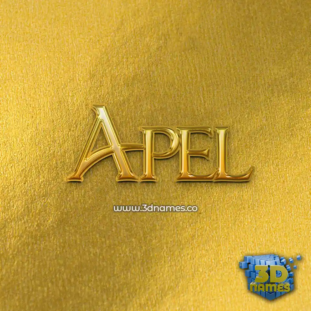 apel in All Gold style - 3D name wallpaper