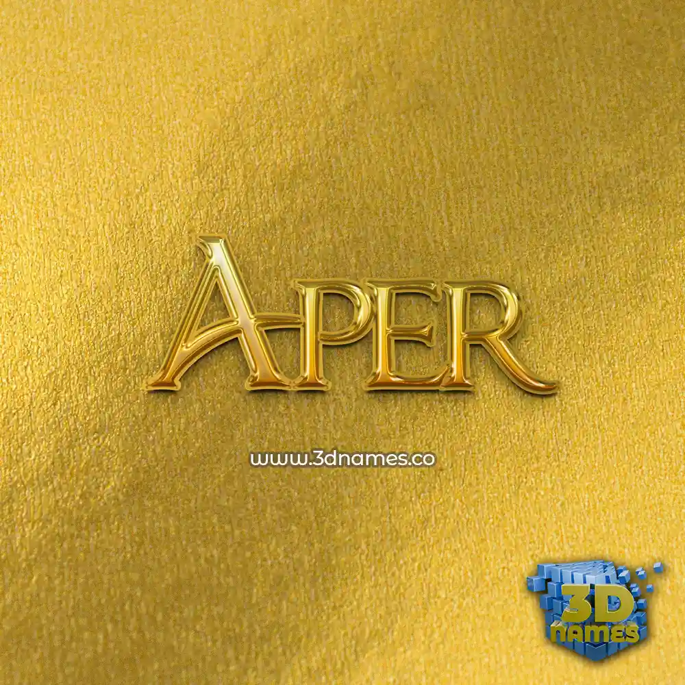 aper in All Gold style - 3D name wallpaper