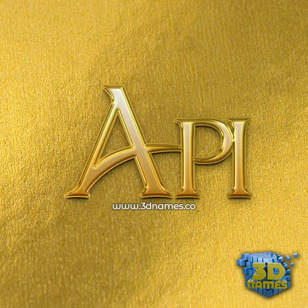 api in All Gold style - 3D name wallpaper