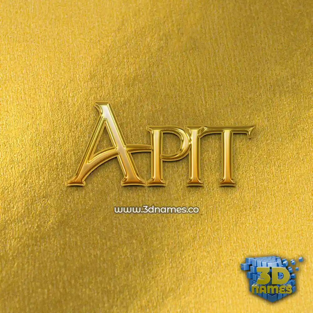 apit in All Gold style - 3D name wallpaper