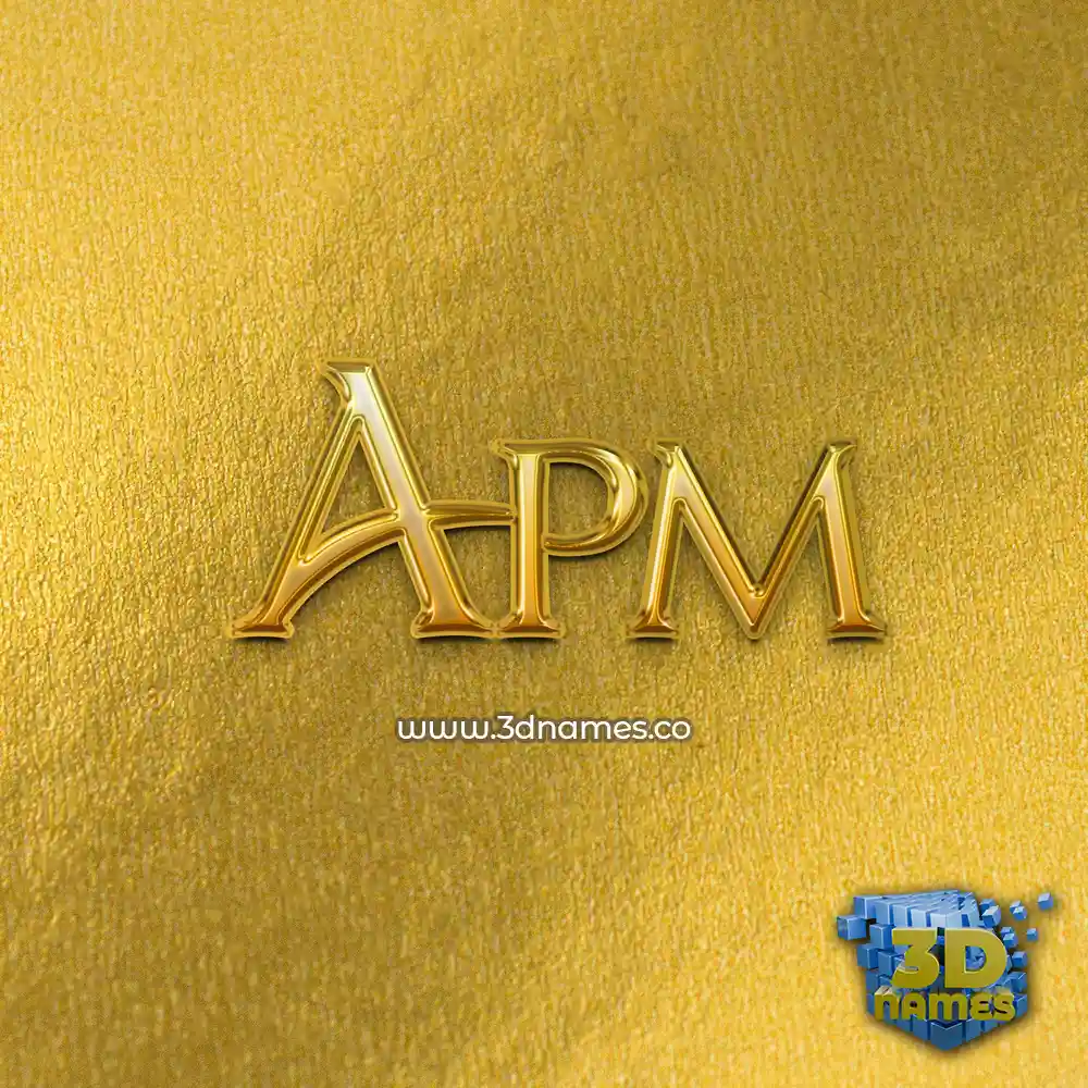 apm in All Gold style - 3D name wallpaper