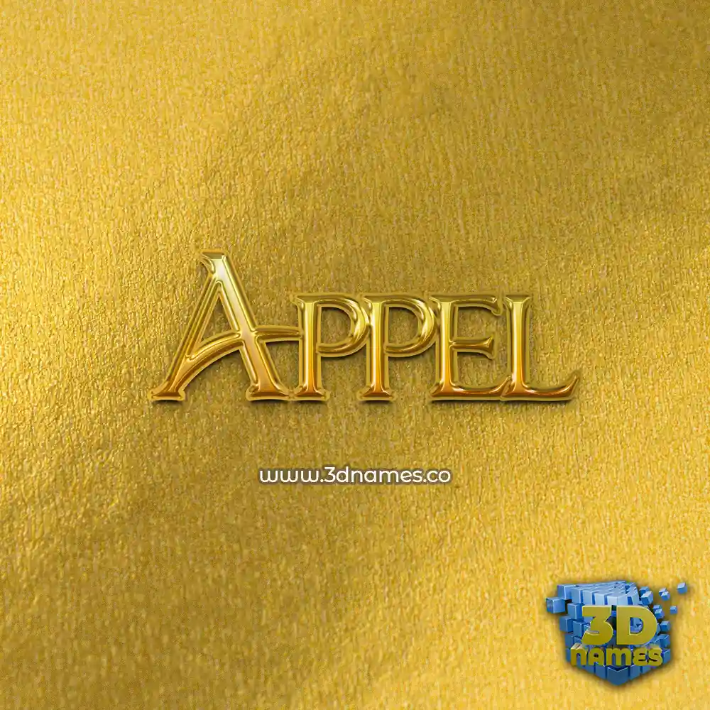 appel in All Gold style - 3D name wallpaper