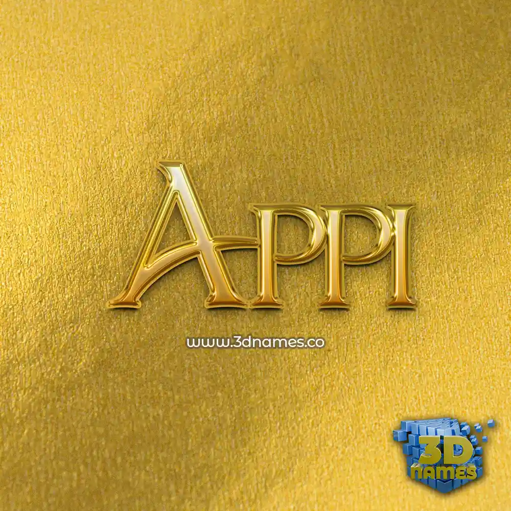 appi in All Gold style - 3D name wallpaper