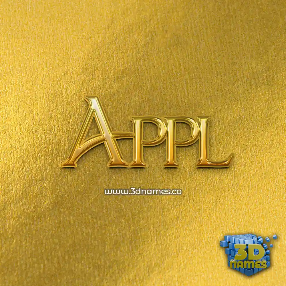 appl in All Gold style - 3D name wallpaper