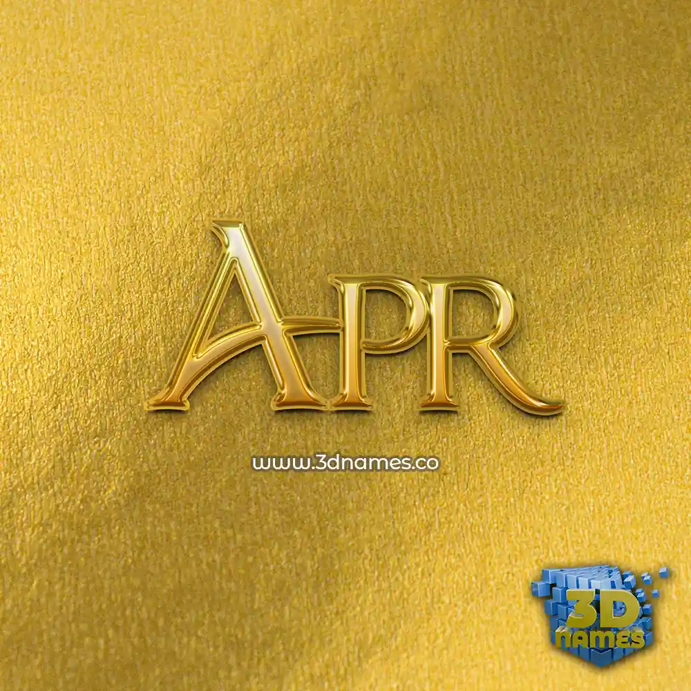 apr in All Gold style - 3D name wallpaper