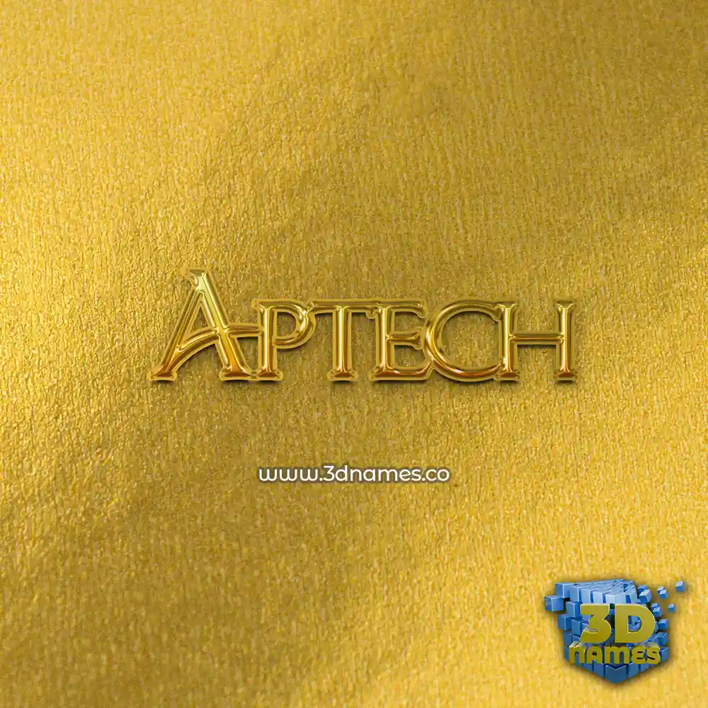aptech in All Gold style - 3D name wallpaper