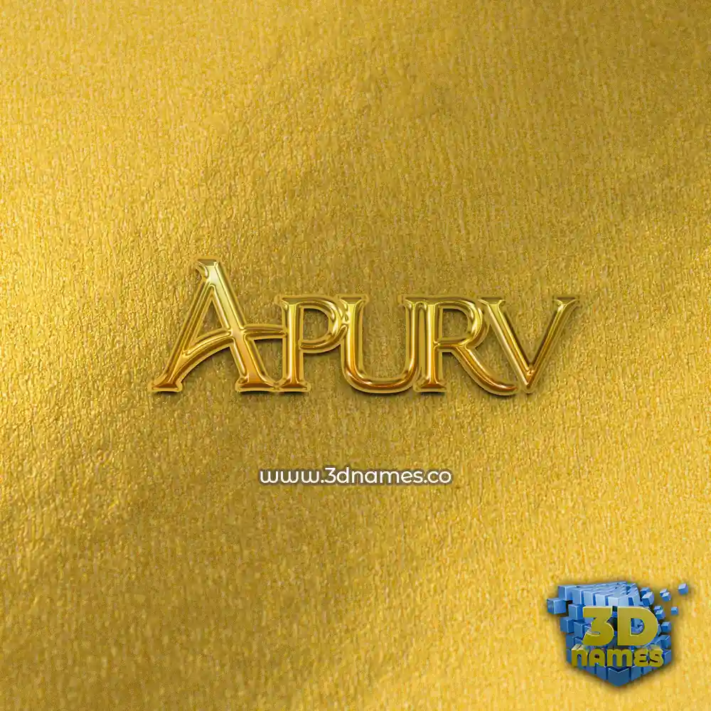 apurv in All Gold style - 3D name wallpaper