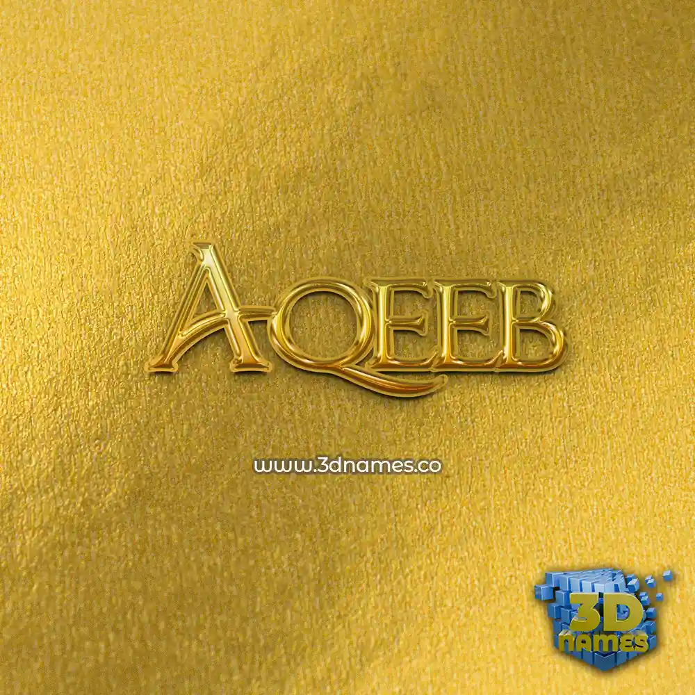 aqeeb in All Gold style - 3D name wallpaper